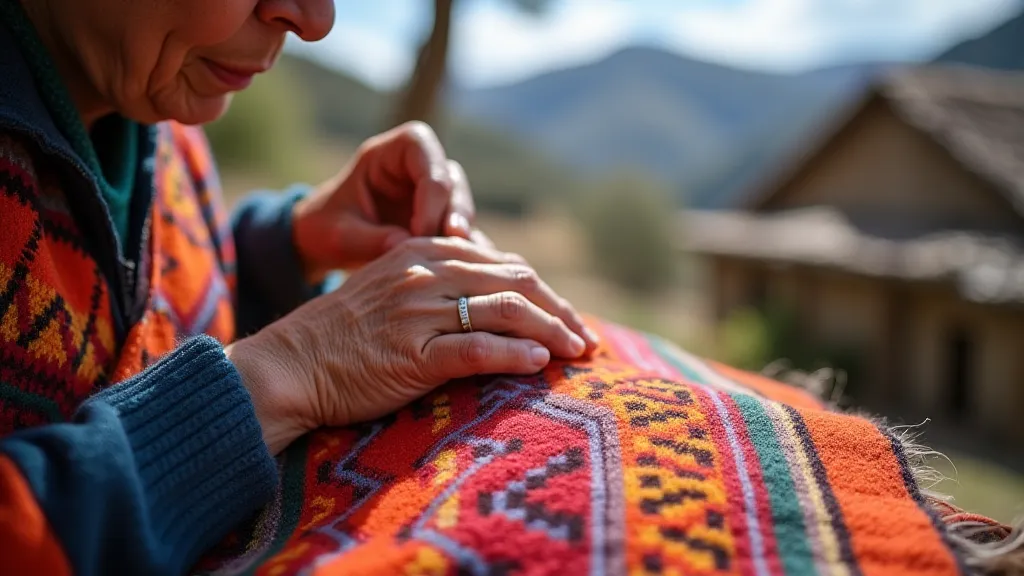 Andean weaver at her loom