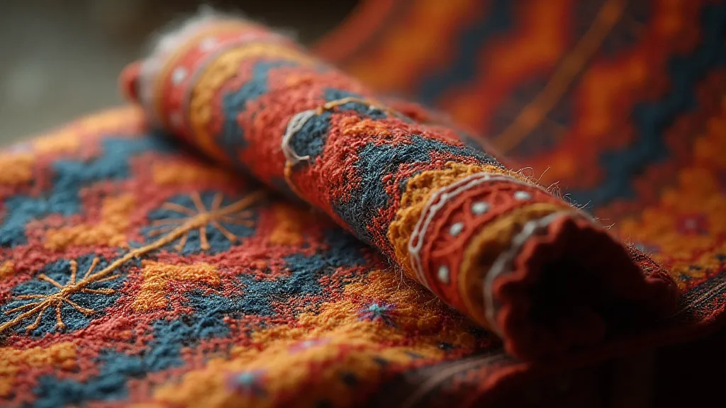 A traditional Caucasian carpet with geometric patterns