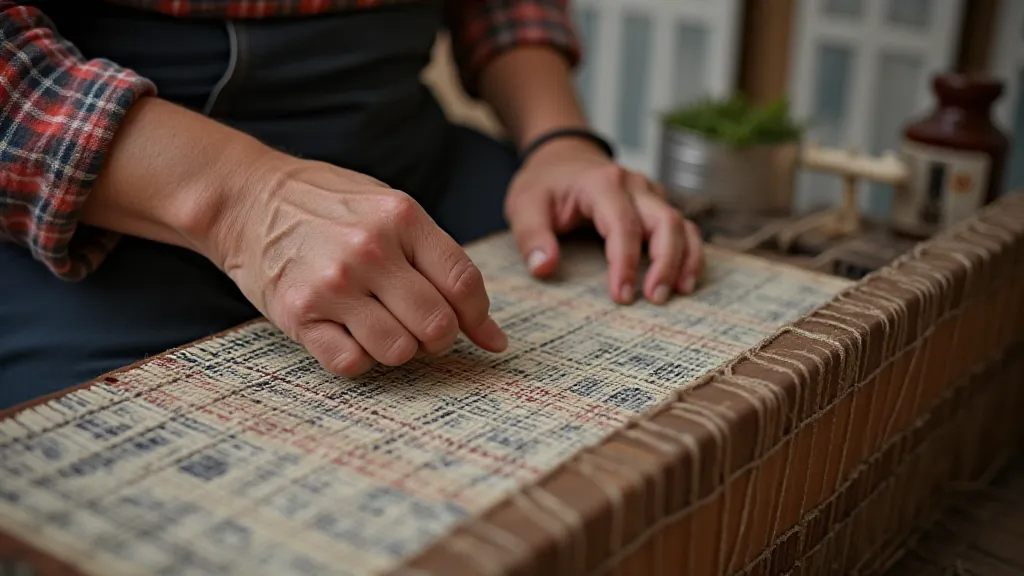 Weaver's hands working on a loom