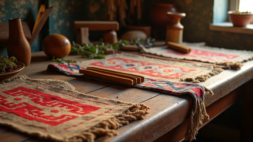 Collection of antique weaving samples