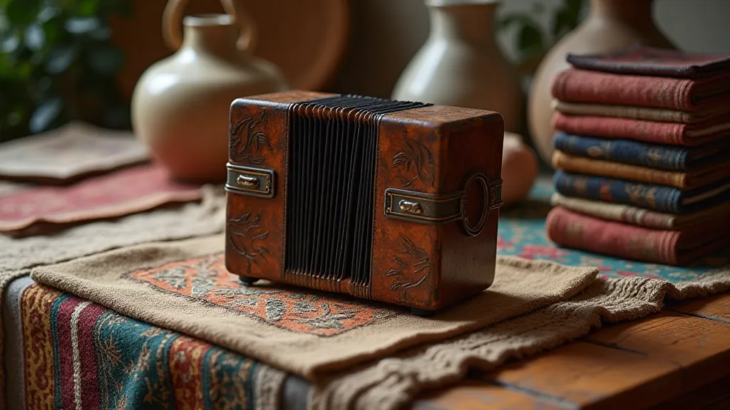 Collection of antique woven textiles with an accordion